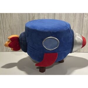 Rocket Space Ship Blue‎ Foot Stool Ottoman Kids Boys Girls Bedroom